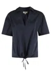 Woolrich Poplin Blouse In Melton Blue
