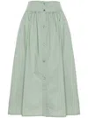 Woolrich Poplin Midi Skirt In Green