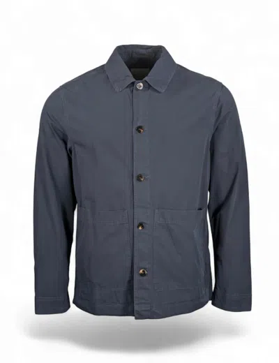 Woolrich Poplin Overshirt Gd In Blue