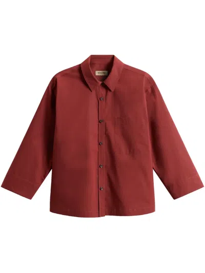 Woolrich Poplin Shirt In Red