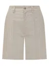 Woolrich Poplin Shorts In Beige