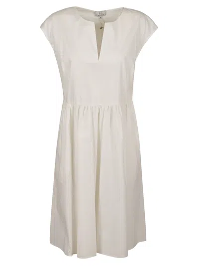 Woolrich Poplin Short Dress In Plaster White