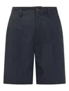 Woolrich Poplin Shorts In Blue