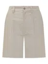 Woolrich Poplin Shorts In Nude