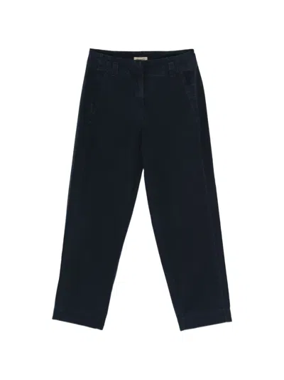 Woolrich Poplin Tapered Trousers In Black