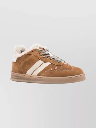 WOOLRICH PREMIUM LEATHER SNEAKERS FEATURING CONTRAST STITCHING