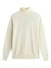 Woolrich Premium Wool Crewneck Sweater With Ribbed Details In Neutral