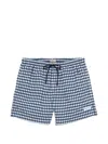 Woolrich Checkered Swim Shorts Elastic Waistband Pockets In Multi