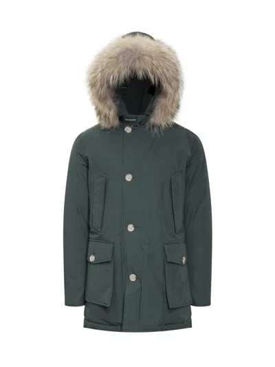 Woolrich Puffer Down Jacket In Blu Scuro