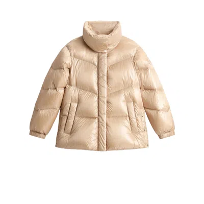 Woolrich Puffer Jacket - Cozy And Stylish For Fw25 In Burgundy