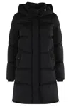 Woolrich Quilted Jacket With Concealed Zip And Snap Button Placket In Black