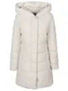 Woolrich Zip-fastening Padded Coat In Milky Cream