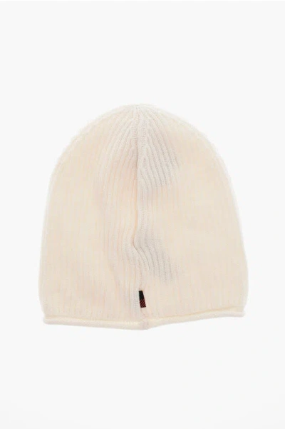 Woolrich Pure Cashmere Beanie In White