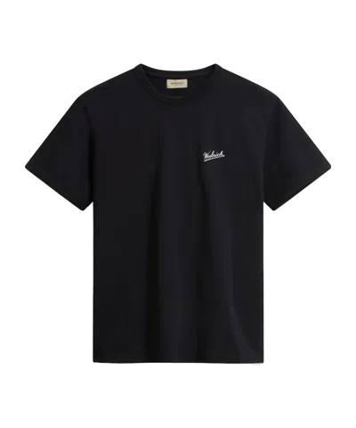 Woolrich Pure Cotton T-shirt With Logo In Black