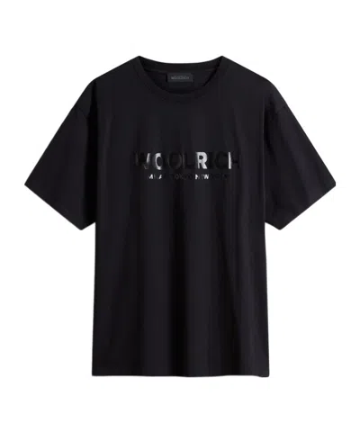Woolrich Pure Cotton T-shirt With Logo By Todd Snyder In Black
