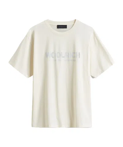 Woolrich Pure Cotton T-shirt With Logo By Todd Snyder In White