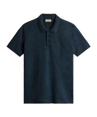 Woolrich Pure Linen Polo Shirt In Black