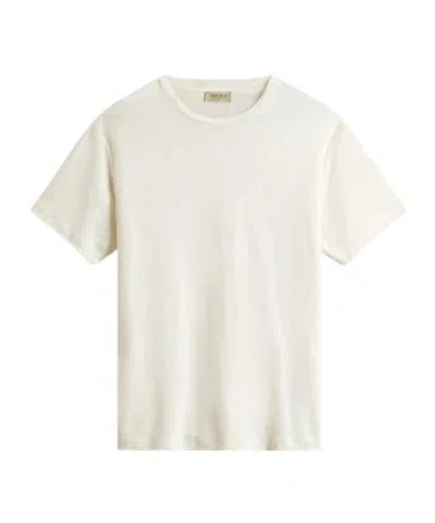 Woolrich Pure Linen T-shirt With Embroidered Logo In White