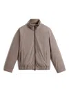 Woolrich Quilted Bomber Jacket In Brown