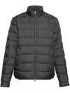 Woolrich Quilted Coat With High Collar And Zipper Closure In Black
