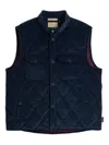 Woolrich Quilted Corduroy Jacket With Stand Collar In Blue