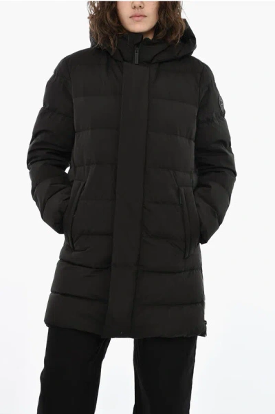 WOOLRICH QUILTED DOWN JACKET WITH TON ON TON LOGO