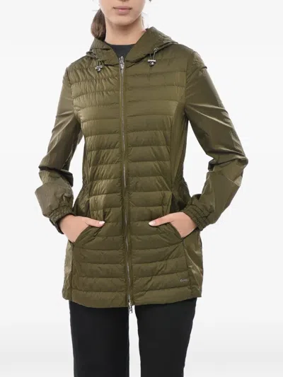 Woolrich Quilted Drawstring Jacket In Green