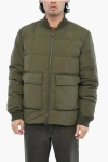 Woolrich Quilted Heritage Terrain Down Jacket With Patch Pockets In Green