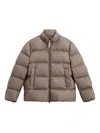 Woolrich High Neck Quilted Taupe Jacket In Neutral