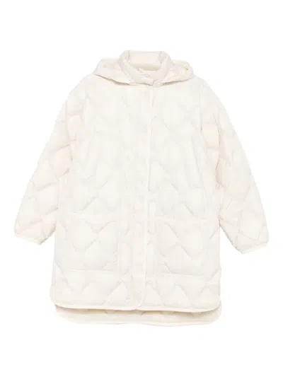 Woolrich Quilted Hooded Coat In Neutral