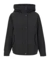 Woolrich Quilted Hooded Jacket In Black