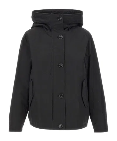 WOOLRICH WOOLRICH HOODED BUTTONED QUILTED JACKET