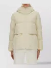 Woolrich Quilted Hooded Jacket Long Sleeves In Neutral