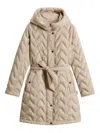 Woolrich Quilted Hooded Parka In Neutral
