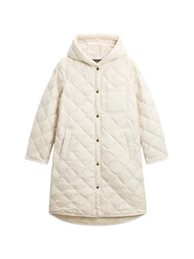 Woolrich Quilted Hooded Parka In White