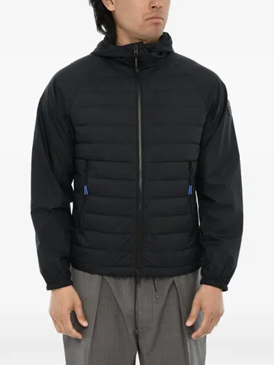 Woolrich Quilted Hooded-jacket In Black