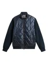 Woolrich Yarn Nylon Quilted Hybrid Jacket In Blue