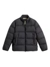 Woolrich Quilted Mock-neck Jacket In Blue