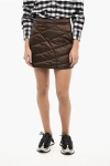 Woolrich Quilted Padded Miniskirt In Brown