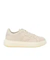 Woolrich Quilted Leather Sneakers With Elevated Platform In Neutral