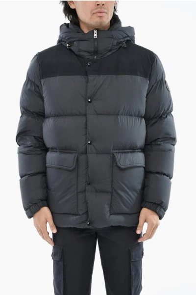 Woolrich Quilted Sierra Down Jacket With Snap Buttons In Multi