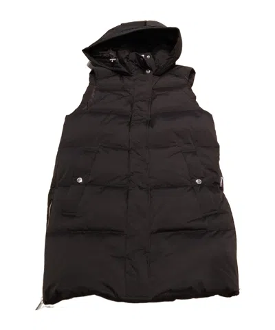Woolrich Quilted Sleeveless Cotton Suit In Black