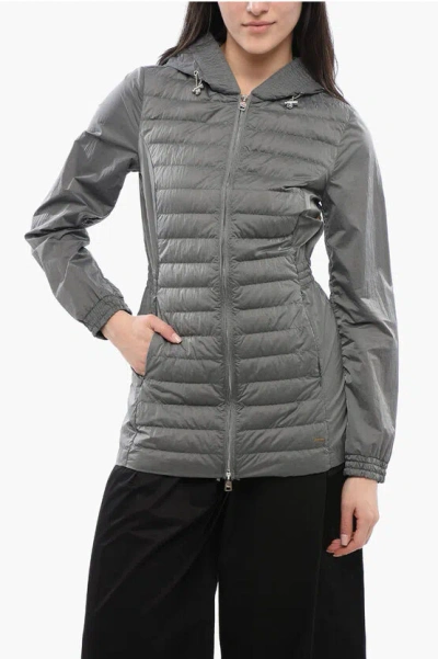 Woolrich Quilted Violet Windbreaker In Gray