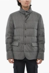 Woolrich Quilted Wool Luxe Down Jacket In Gray