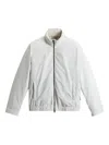 Woolrich Quilted Zip-front Bomber Jacket In Neutral