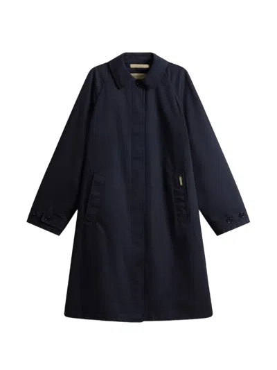 Woolrich Raglan-sleeves Coat In Blue