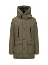 Woolrich Hooded Padded Parka In Green