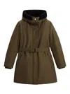 Woolrich Wool Insulated Arctic Parka Jacket For Women In Green