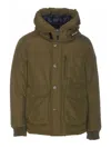 Woolrich Ramar Cloth Hooded Bomber Jacket In Green