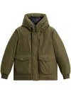 Woolrich Ramar Cloth Hooded Bomber Jacket In Green